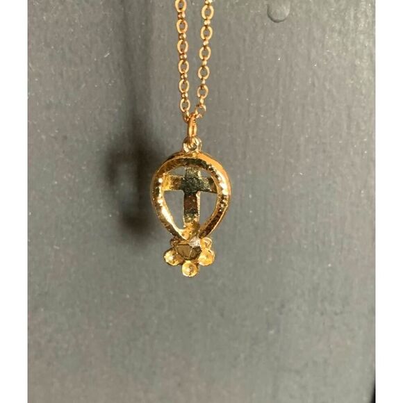 Holy Cross in AB Crystals, in Gold-plated sterling, Marked, Vintage - Picture 3 of 4